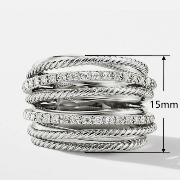 Infinity Jewelry 925 Silver Diamond Ring - Picture 2 of 5